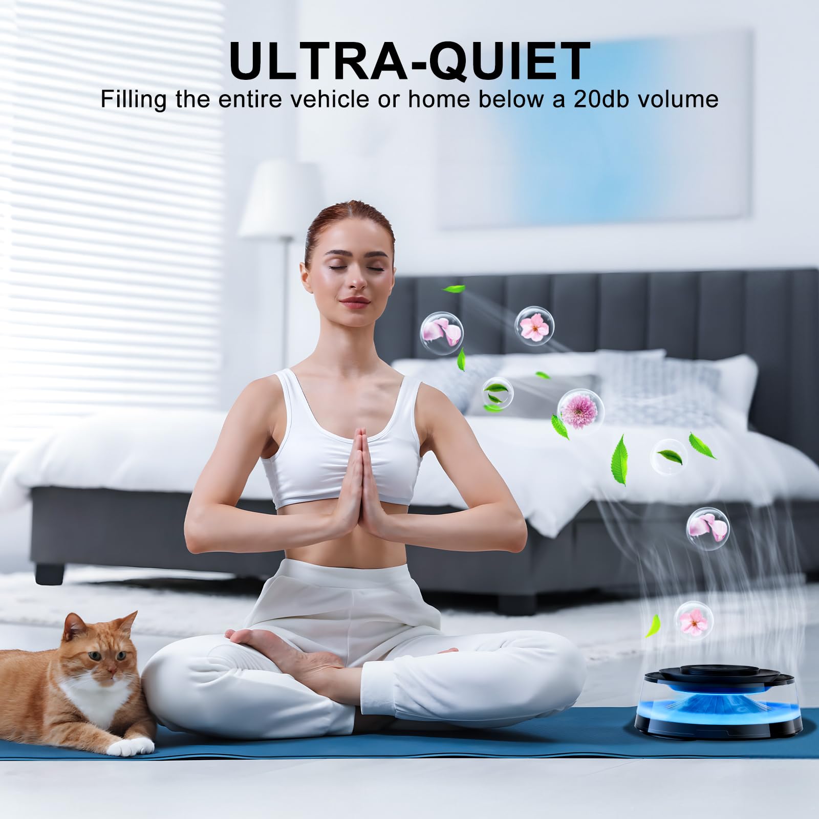 2025 Smart Car Air Freshener with 15W Wireless Charger & 7-Color Mist - for Car Diffuser & Aromatherapy