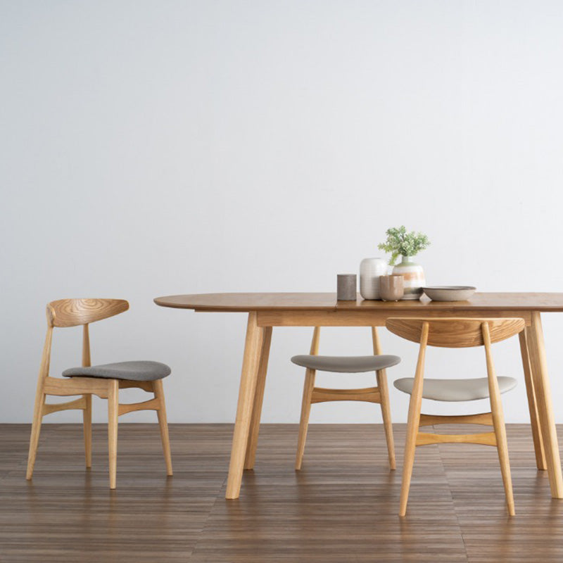 Tricia Dining Chair - Solid Oak Wood Frame with Grey Upholstery - Perfect for Kitchen, Dining Room & Home Office