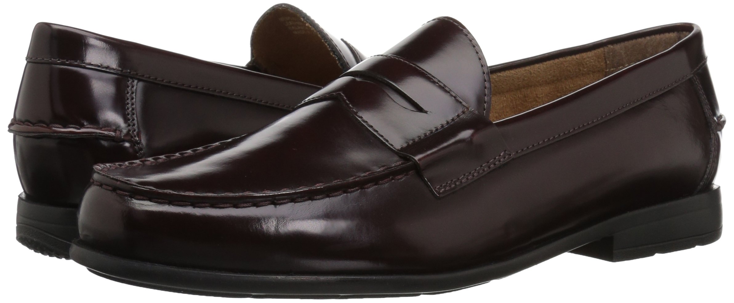 Nunn Bush Men's Drexel Penny Loafers with Kore Comfort Technology - Burgundy, Size 9 US - Comfortable Slip-On Shoes for Work, Casual & Dress Occasions