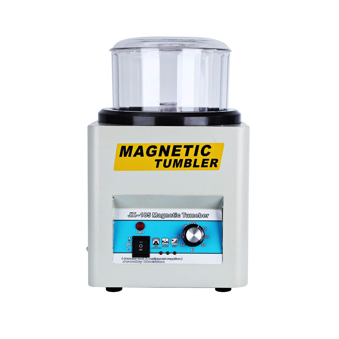 BEAMNOVA Magnetic Tumbler Jewelry Polisher Machine - 180mm Bowl with Lid, 2000 RPM, 1-60 Minute Timer, Unidirectional/Bidirectional Rotation - Perfect for Jewelry Making, Metal Polishing & DIY Crafts