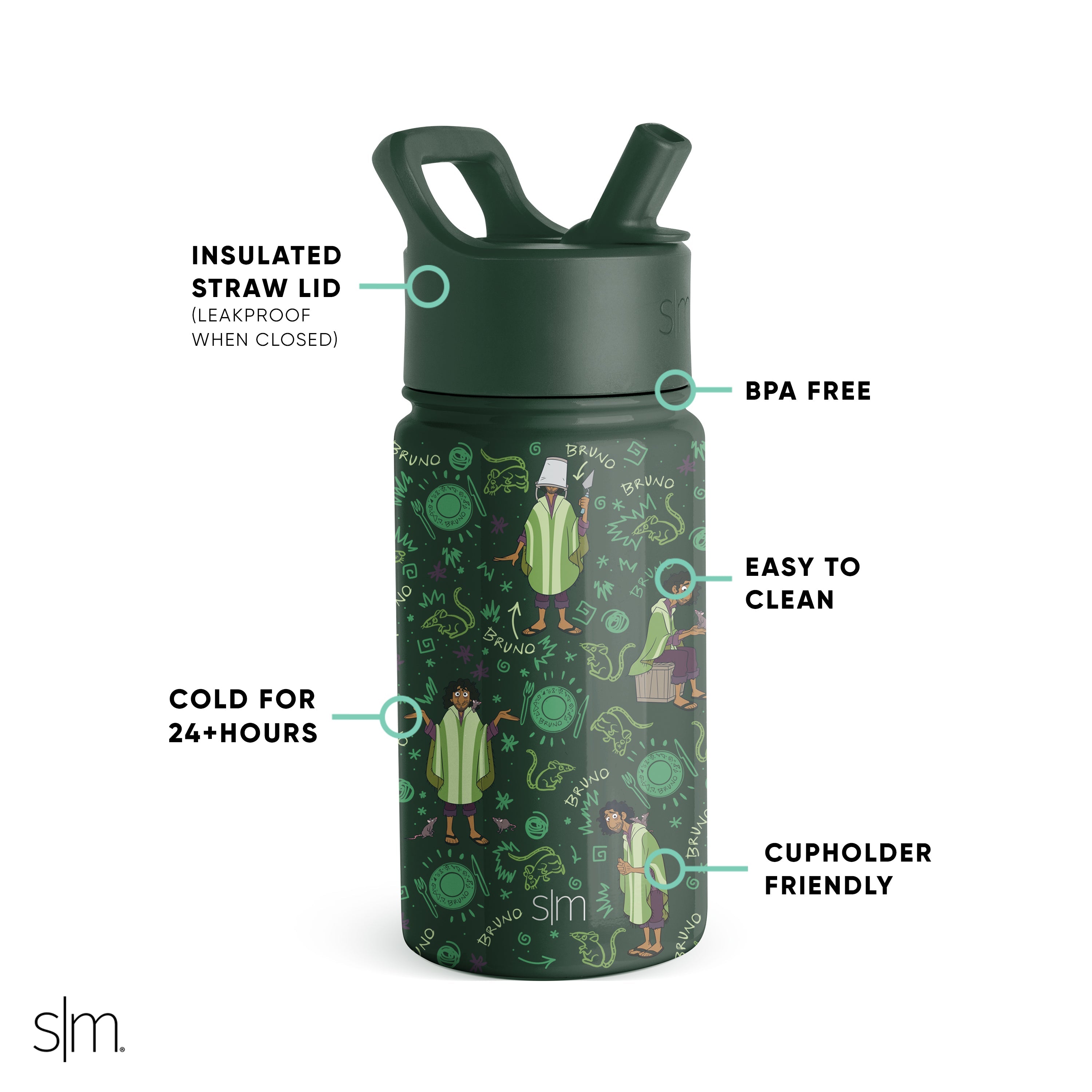 Summit Kids Water Bottle with Straw Lid - BPA Free, Leak Proof, Insulated Stainless Steel Bottle for School, Sports & Outdoor Activities