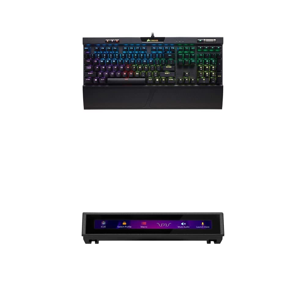 Corsair K70 RGB Mechanical Gaming Keyboard with Cherry MX Switches & iCUE Nexus Companion Touchscreen - Perfect for PC Gaming, Streaming, and Professional Typing
