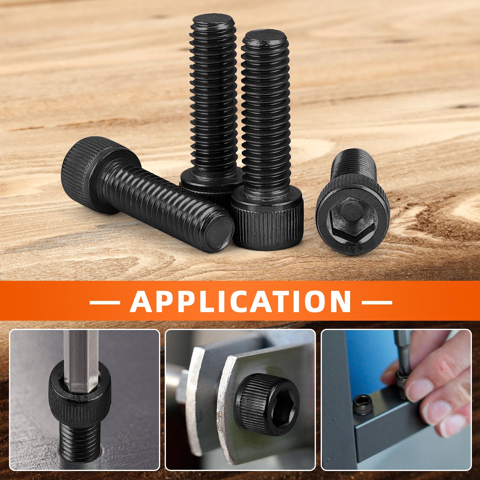 12.9 Grade Alloy Steel Socket Head Cap Screws - 20 PCS for Machinery & Automotive