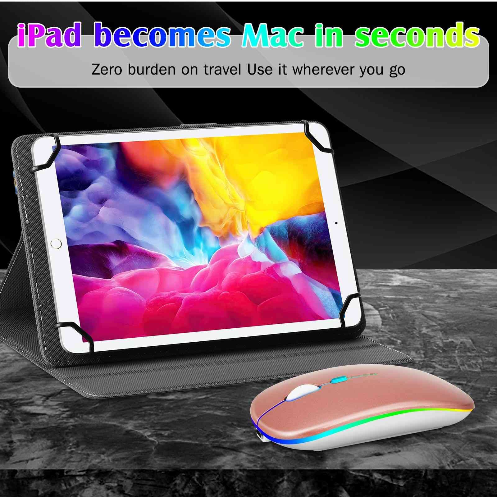 UrbanX Bluetooth Rechargeable Mouse for Dell Latitude E7470 - Wireless RGB LED Baby Pink Mouse for Laptop/PC/Mac/iPad Pro/Tablet/Android - Perfect for Office, Home, and Travel Use