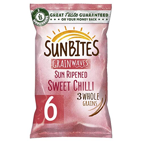 Walkers Sunbites Sweet Chilli Flavor Multigrain Snacks - Pack of 6 (25g Each) | Healthy On-The-Go Snack for Work, School & Outdoor Activities