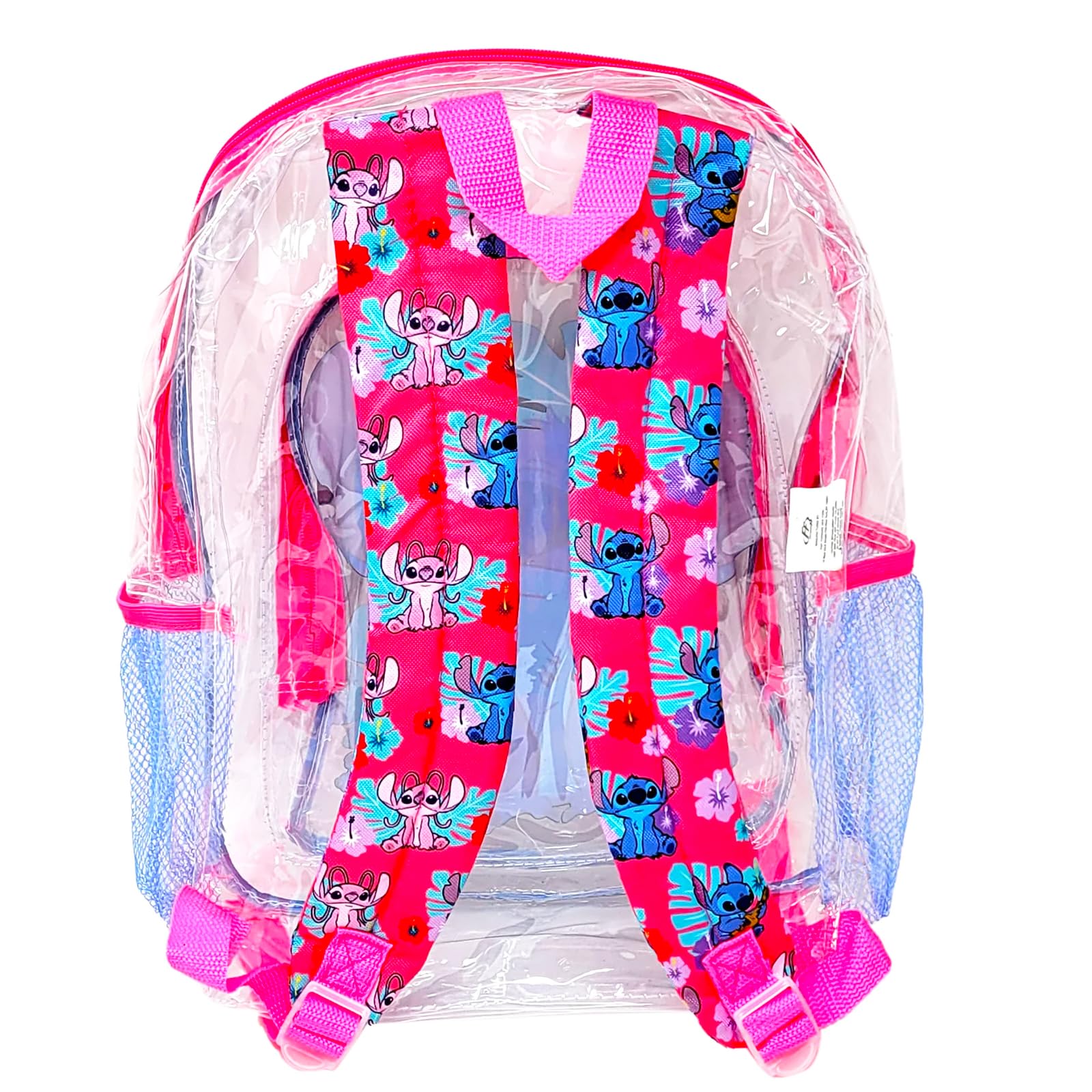 Lilo and Stitch Clear Backpack 16 Inch for Girls - Disney Transparent School Backpack with Stickers | Perfect for School, Travel, and Disney Theme Parties
