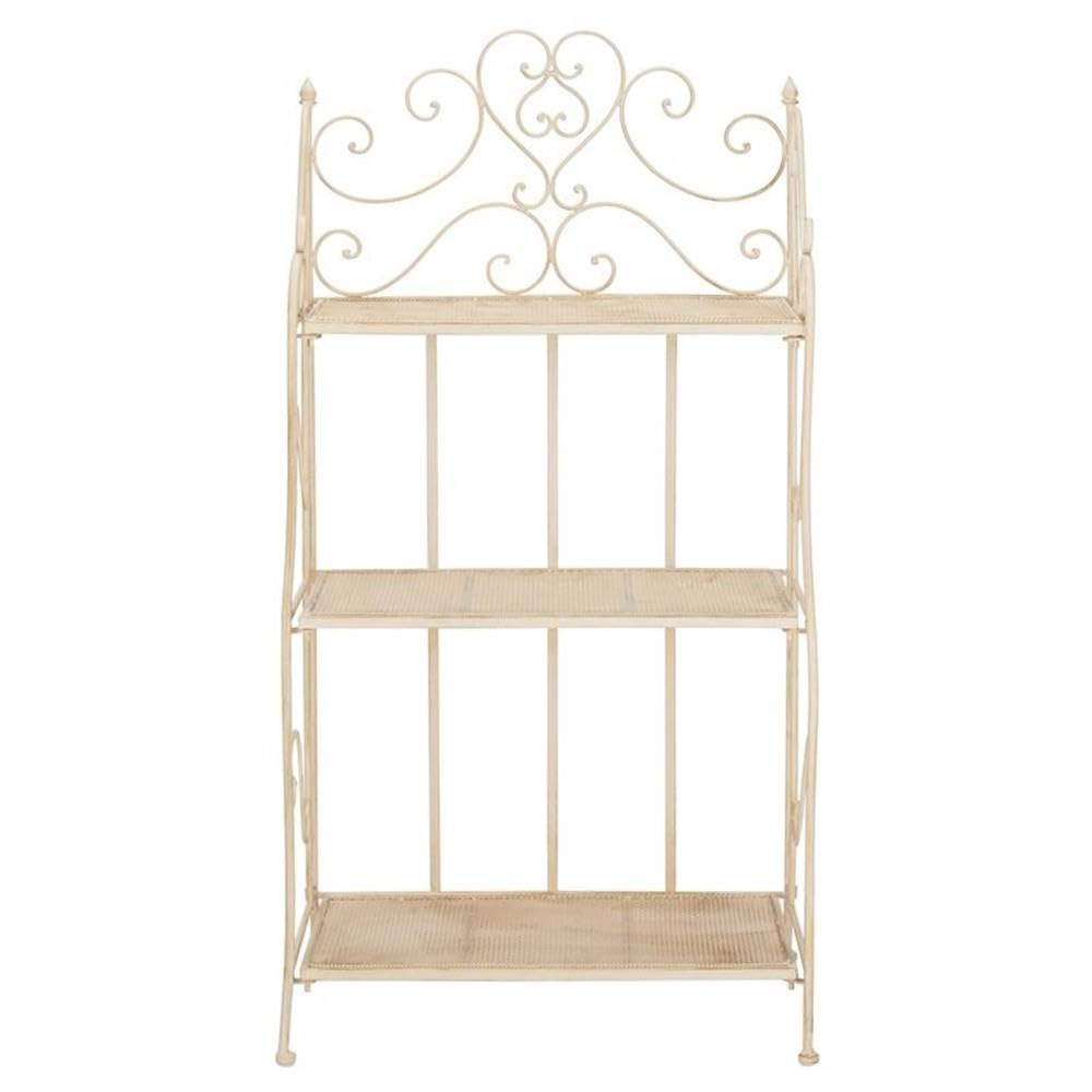 SAFAVIEH PAT5022A Outdoor Collection Torus Pearl White 3-Tier Shelf - Modern Garden & Patio Decor for Plants, Books & Decorations