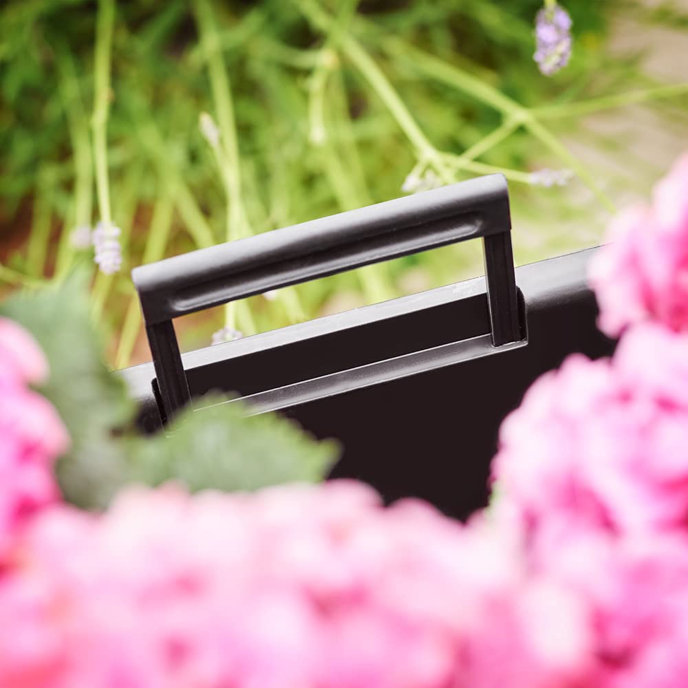 64L Anthracite Flower Pot with Handle - Durable Polyrotin Planter for Indoor & Outdoor Use - Perfect for Home, Garden, and Patio Decor