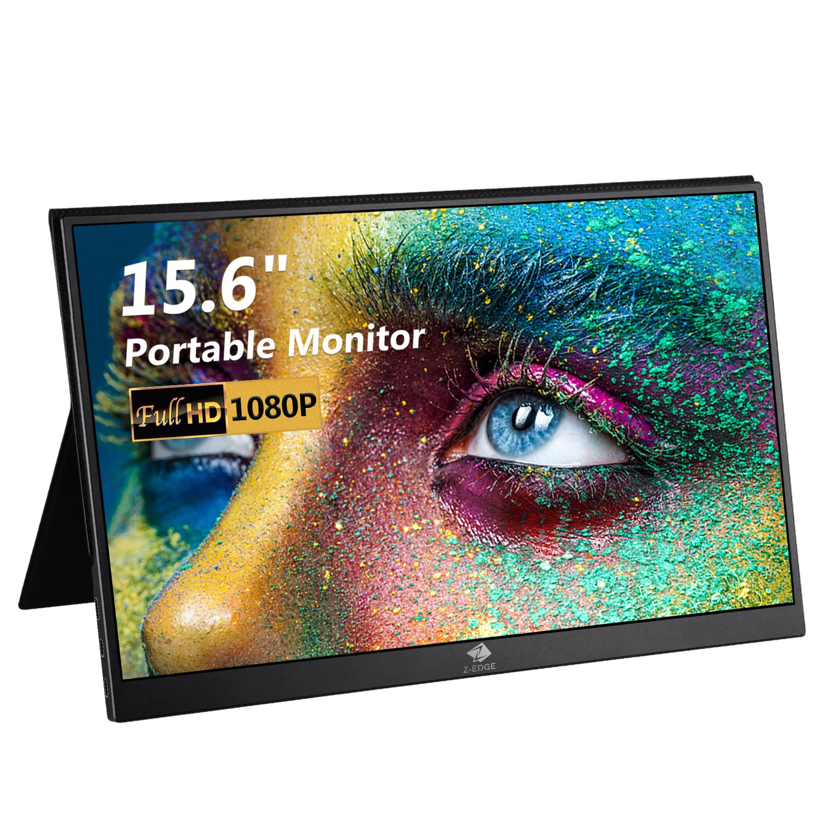 Z-Edge 15.6 Inch Ultra-Slim Portable Monitor - Full HD 1080p IPS Screen with USB Type-C - Second Display for Laptop, PC, Mac, Phone, Switch, Xbox & PS4 - Perfect for Work, Gaming & Travel