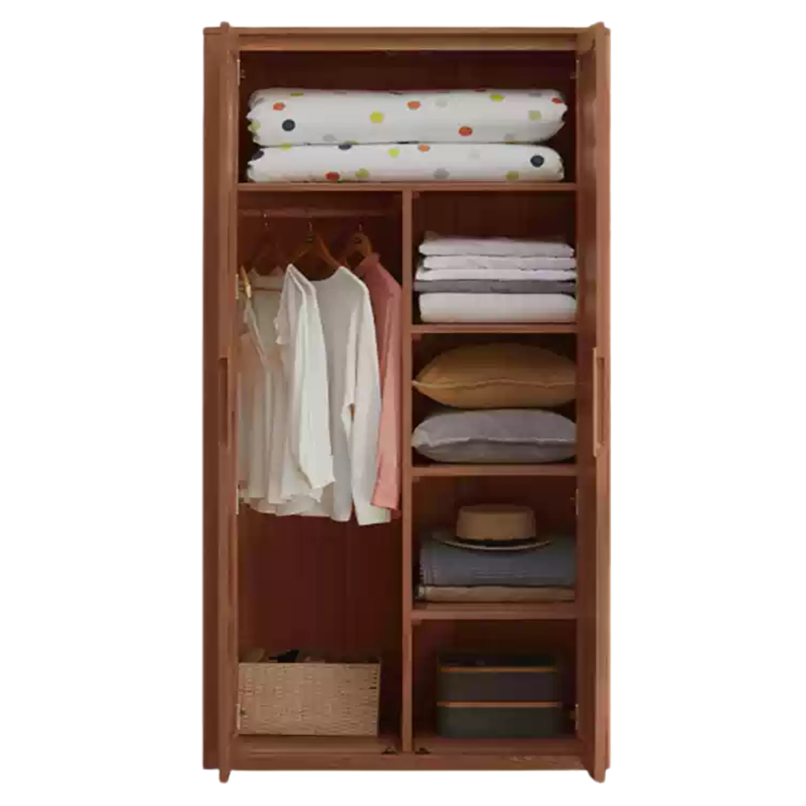 Premium Black Walnut Solid Wood Wardrobe - Handcrafted Closet Organizer with Adjustable Shelves | Perfect for Bedroom, Walk-in Closet & Master Suite Organization