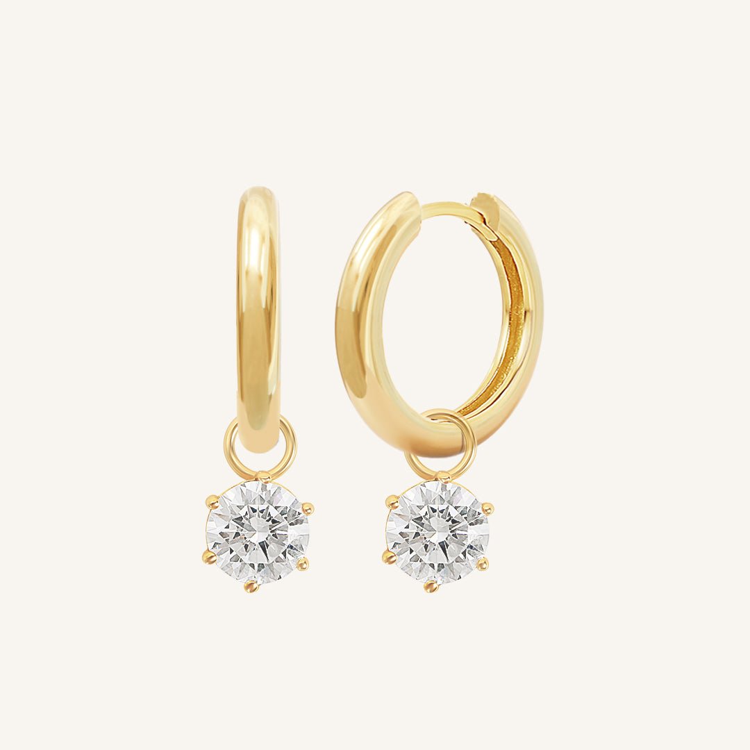 Grace Charm Hoops - Elegant Dainty Gold Hoop Earrings for Women, Hypoallergenic & Lightweight - Perfect for Everyday Wear, Office & Date Night