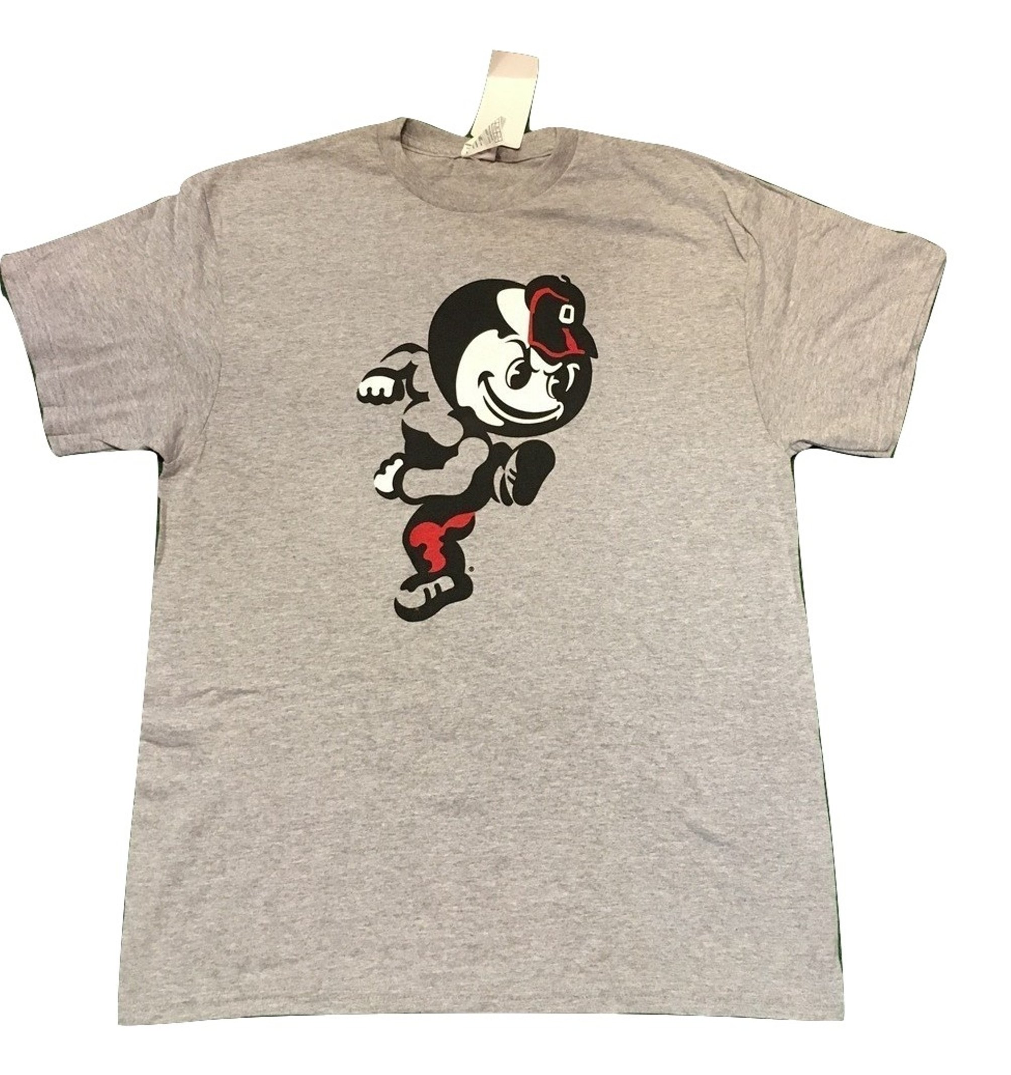 J. America Ohio State Buckeyes Vintage Running Brutus Gray T-Shirt | Retro College Football Fan Apparel for Men & Women | Game Day, Tailgating & Casual Wear