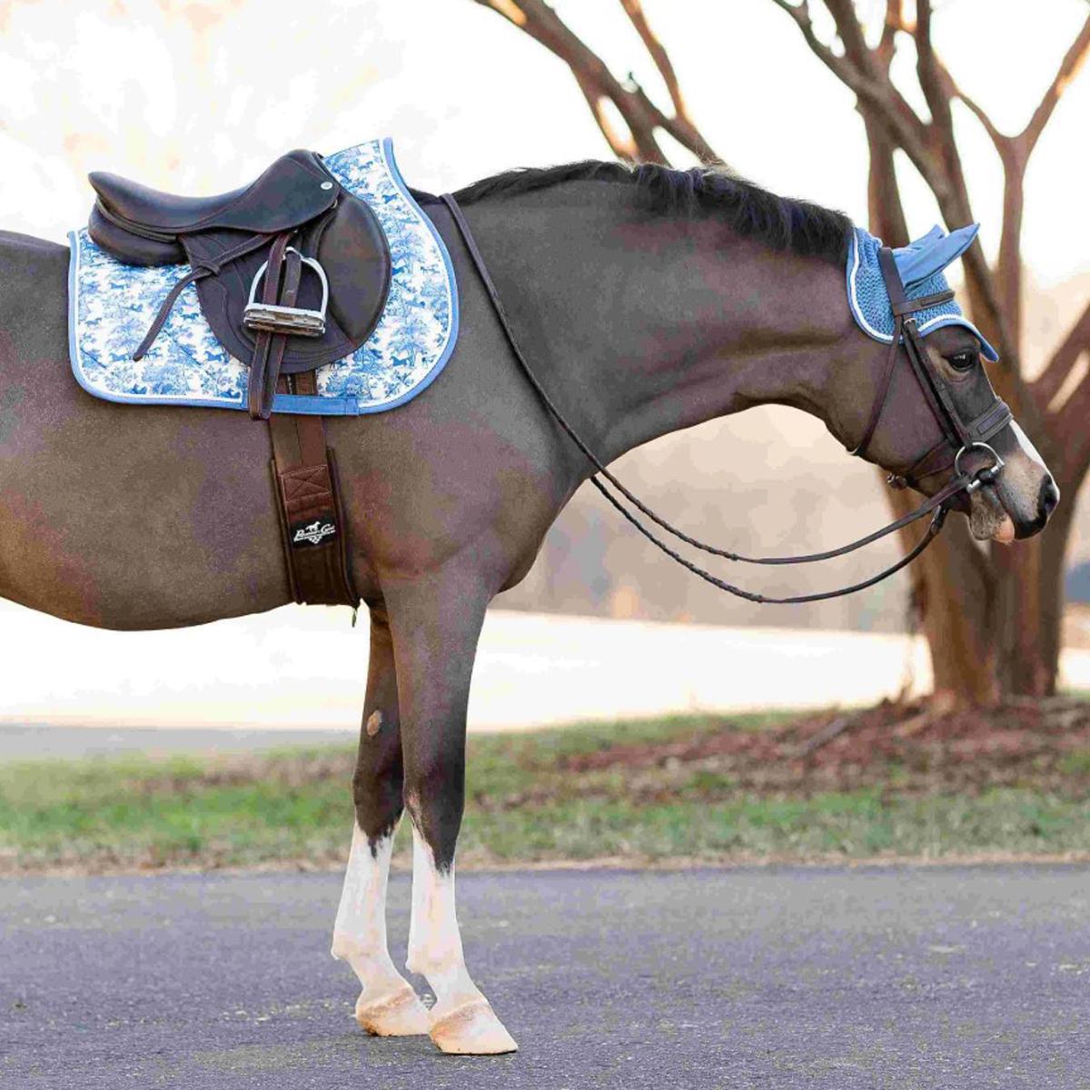 Dapplebay Equestrian Toile Pony Saddle Pad - Breathable & Washable Horse Riding Saddle Pad for Show Jumping, Dressage & Trail Riding