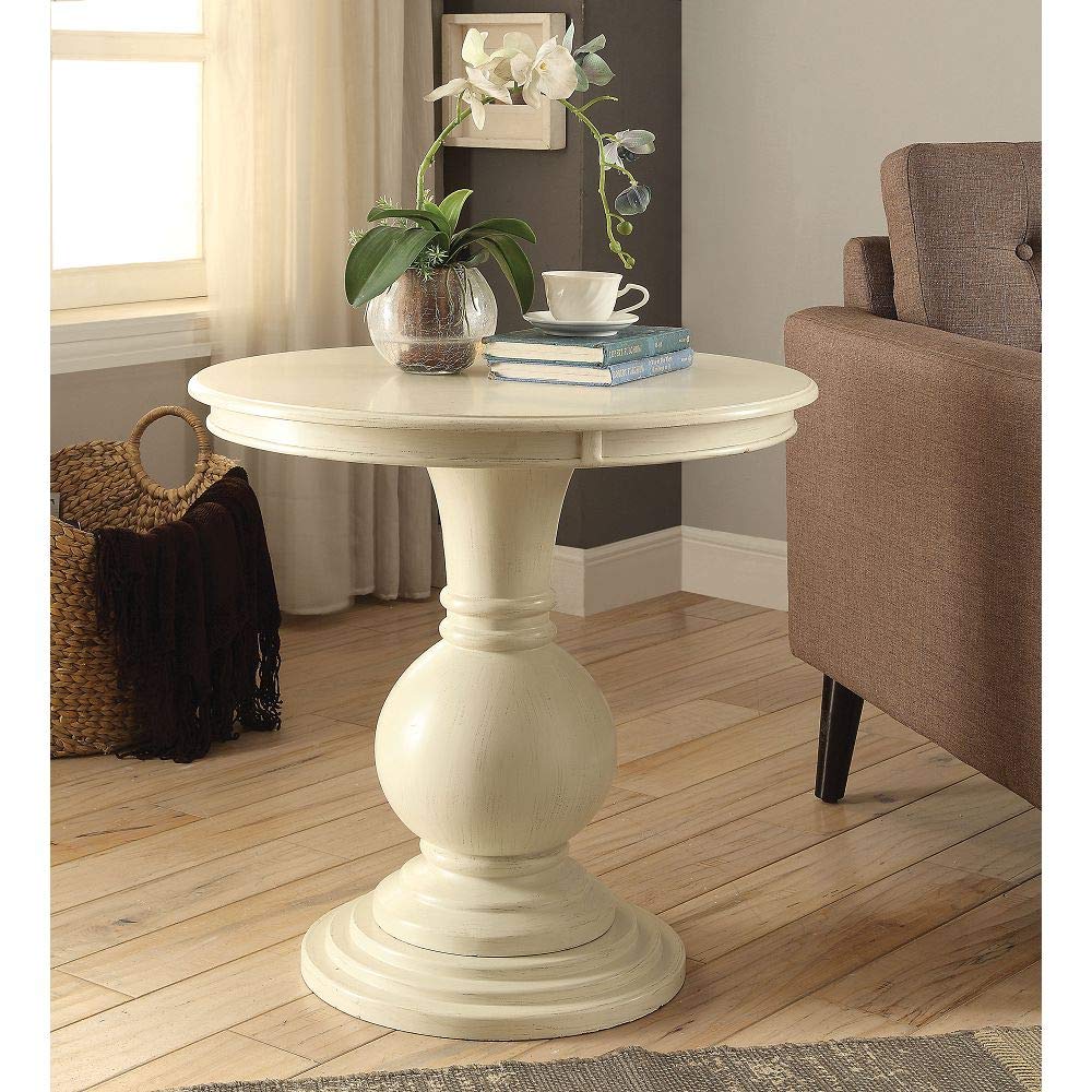 Round Accent Table with Ball Pedestal Base - 26
