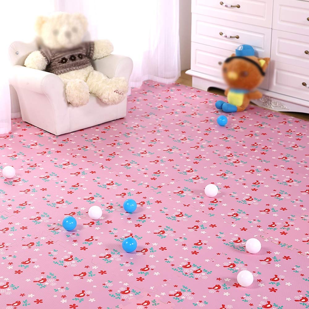 GHGMM Non-Slip Foam Play Mat for Babies & Kids - 12-Piece Interlocking Crawling Mat for Living Room, Bedroom, Gym & Kindergarten - Soft, Safe Floor Tiles for Playtime, Exercise & Learning Activities