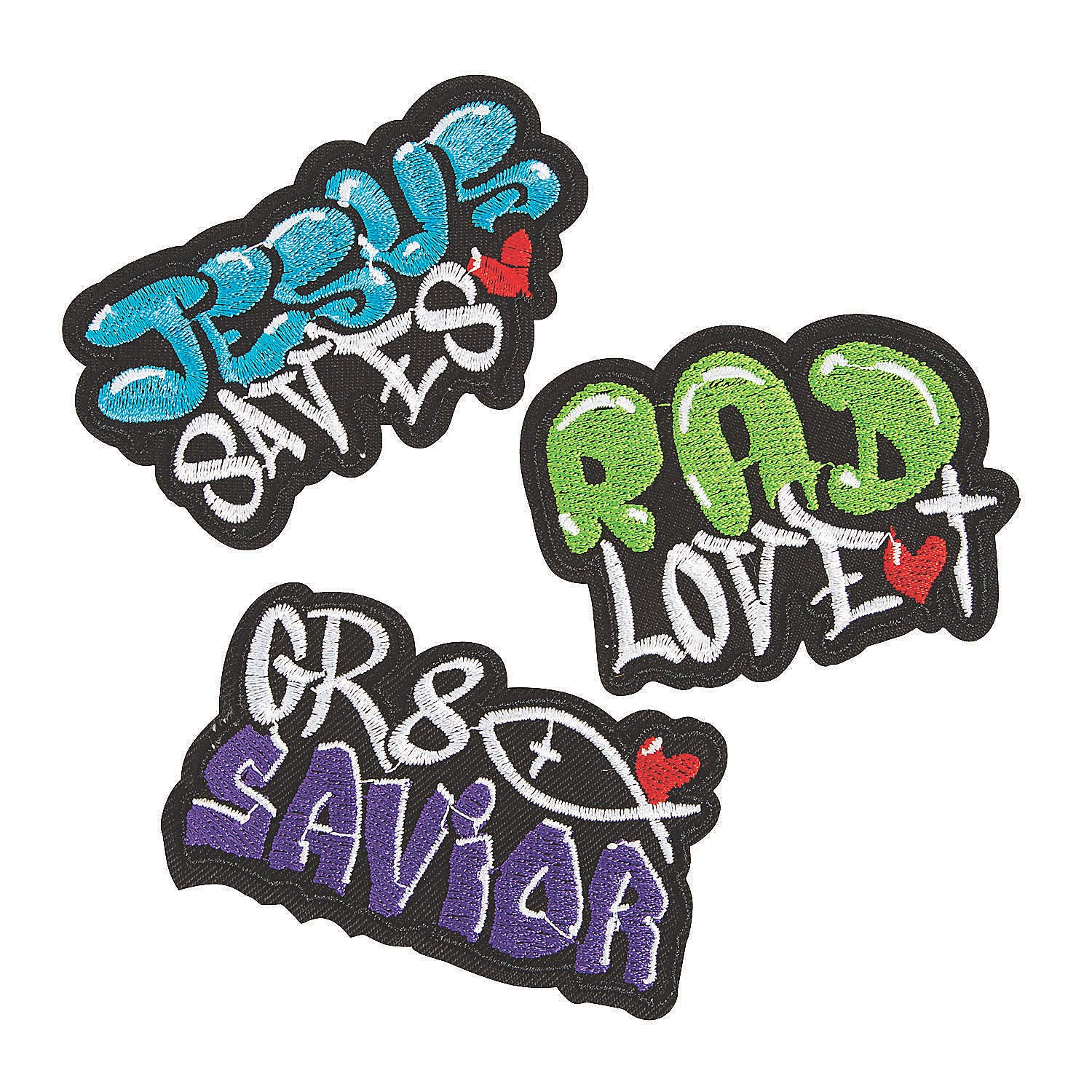 Jesus Graffiti Patches 12pc - Iron-On Apparel Accessories for DIY Fashion