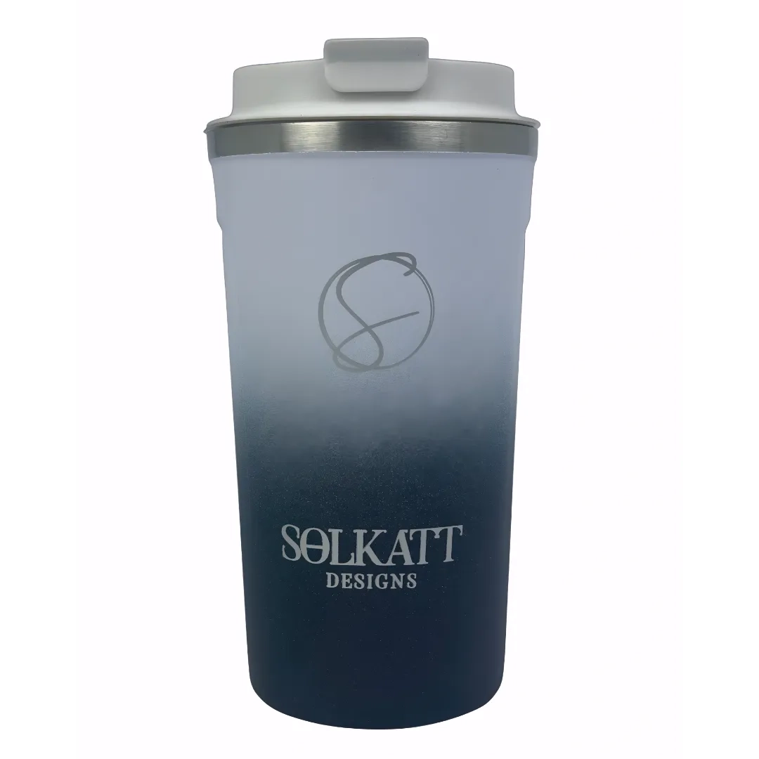 Royal Blue Insulated Travel Coffee Cup - 500ml Stainless Steel Vacuum Flask - Keeps Drinks Hot/Cold for Hours - Perfect for Commuting, Camping & Office Use