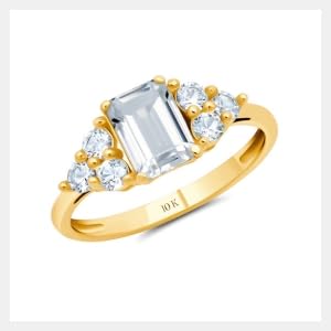 Created White Sapphire | Yellow Gold