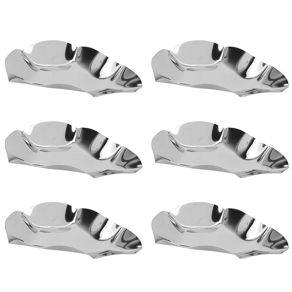 DOITOOL 6-Piece Stainless Steel Oyster Serving Dishes - Perfect for Oyster Baking, Dipping Bowls, Seasoning Trays & Shell Serving | Great for Seafood Parties, Restaurants & Home Entertaining
