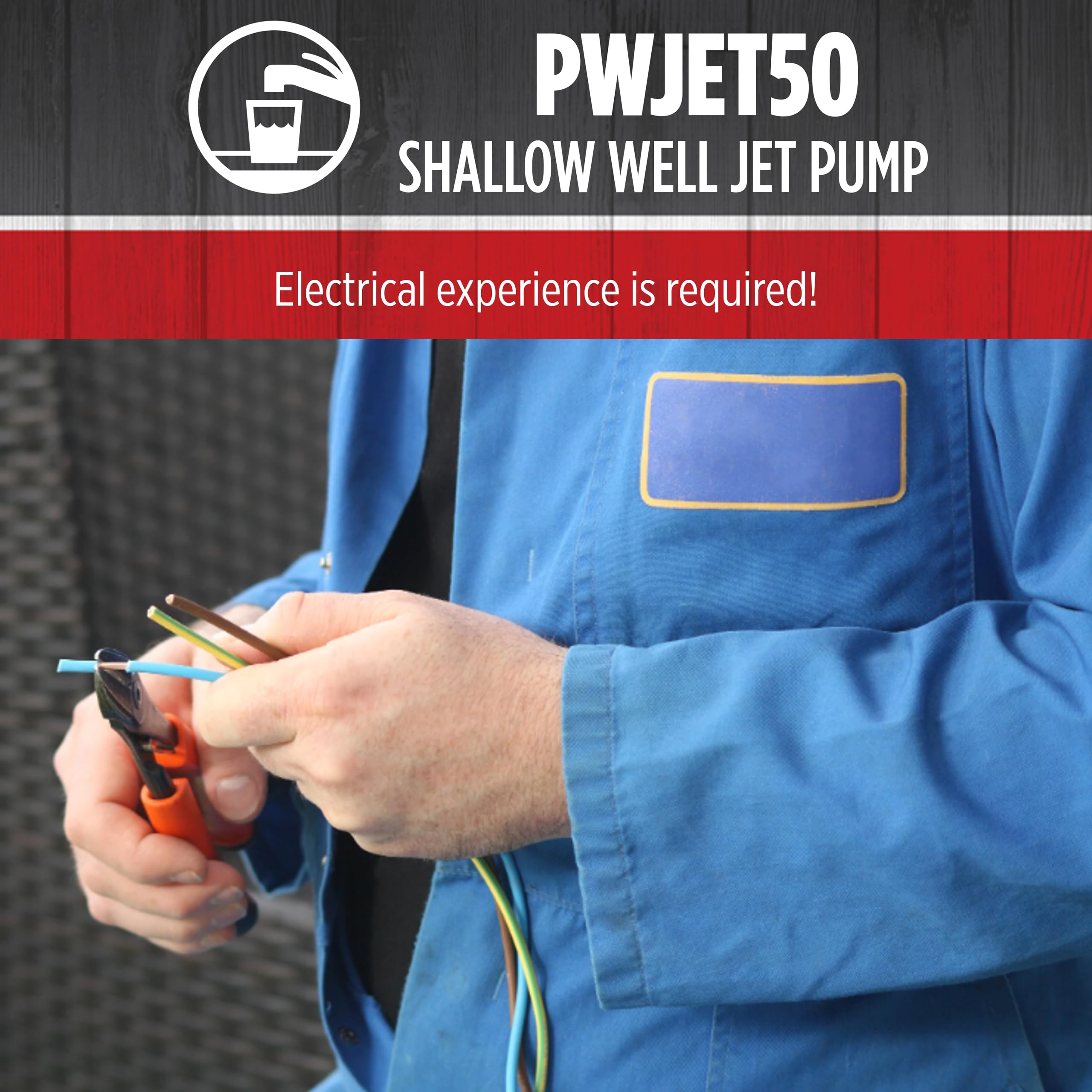 Red Lion PWJET50 1/2 HP Cast Iron Shallow Well Jet Pump - 7.4 GPM, 115/230V, Black (Model 97080501) - Perfect for Home Water Supply, Irrigation & Farm Use