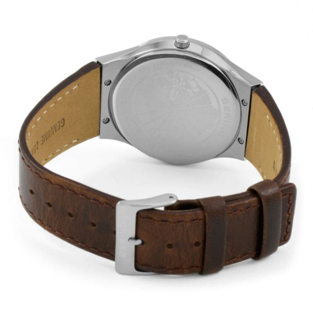 BERING Classic 13841-505 Brown Leather Strap Men's Watch | Waterproof Analog Quartz Wristwatch for Business, Casual & Formal Occasions