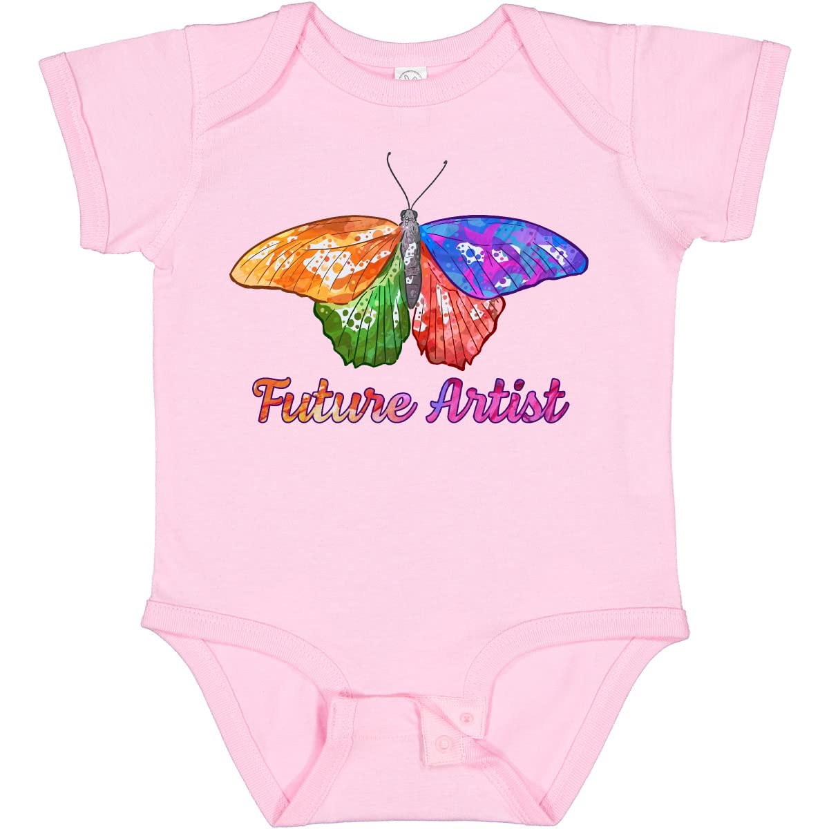 Inktastic Future Artist Colorful Butterfly Baby Bodysuit - Soft Cotton Onesie for Newborns & Infants - Perfect for Playtime, Photo Shoots & Everyday Wear