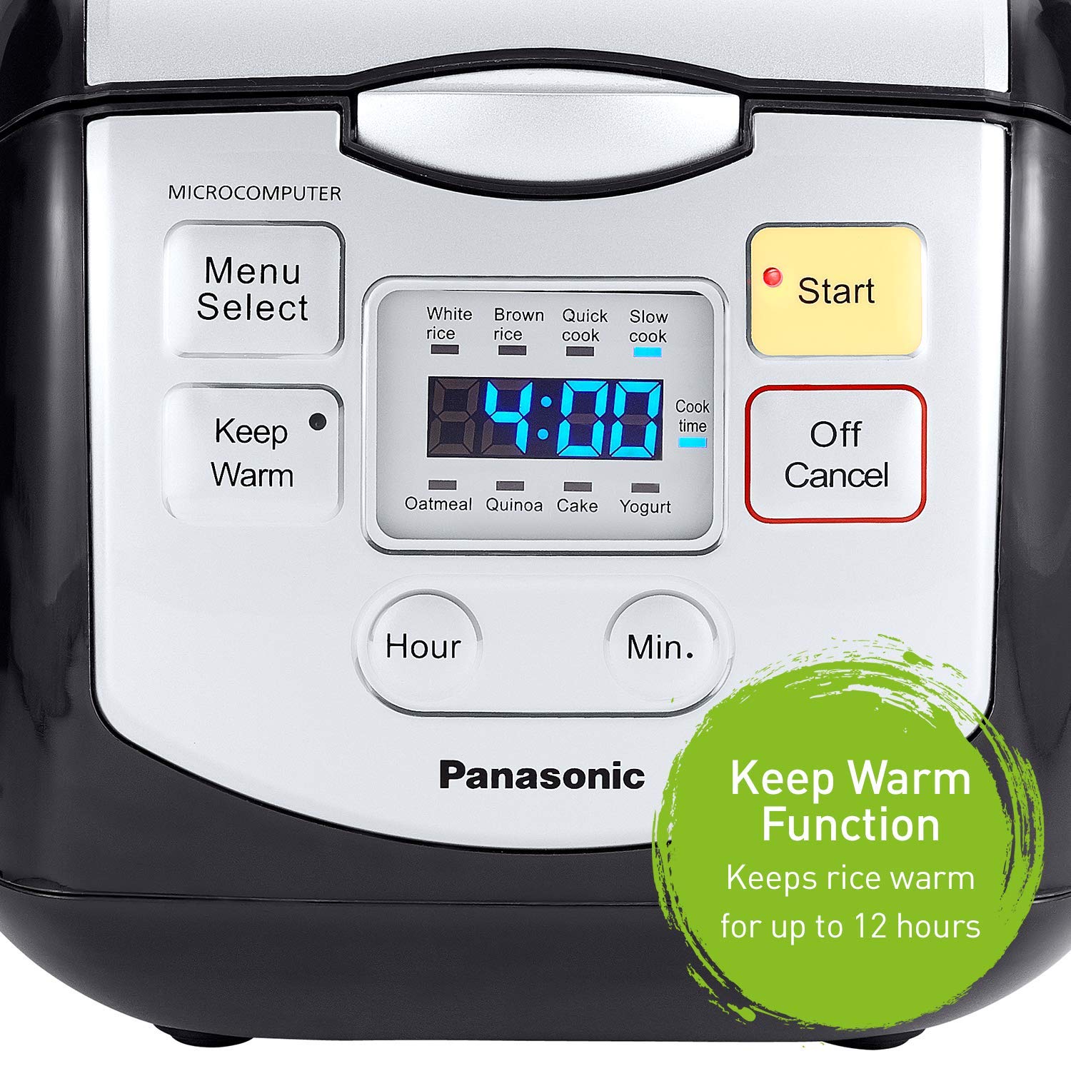 Panasonic SR-ZC075K 4-Cup (Uncooked) Rice Cooker & Multi-Cooker - Black | Compact Electric Rice Steamer with Multi-Function Cooking | Perfect for Small Kitchens, Dorms & RVs