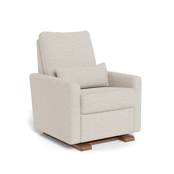 Monte Design Matera Glider Recliner Chair with Walnut Base - Modern Nursery Rocker for Baby Room, Living Room & Bedroom Comfort