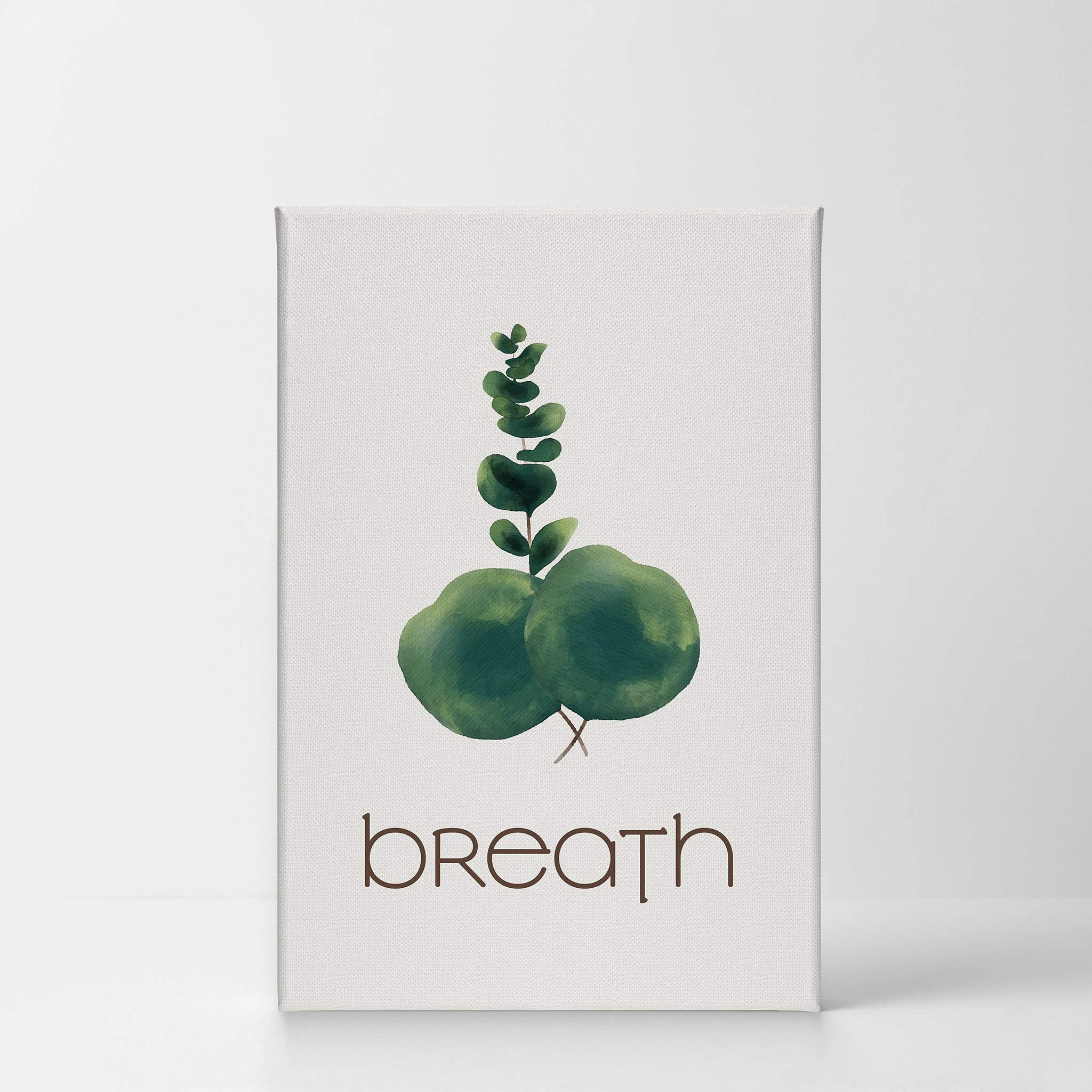 Smile Art Design Breath Typography Canvas Print - 40x30 Inch Ready to Hang Bathroom Wall Decor, Home Decoration Made in USA | Perfect for Bathroom Signs, Spa Decor & Housewarming Gifts