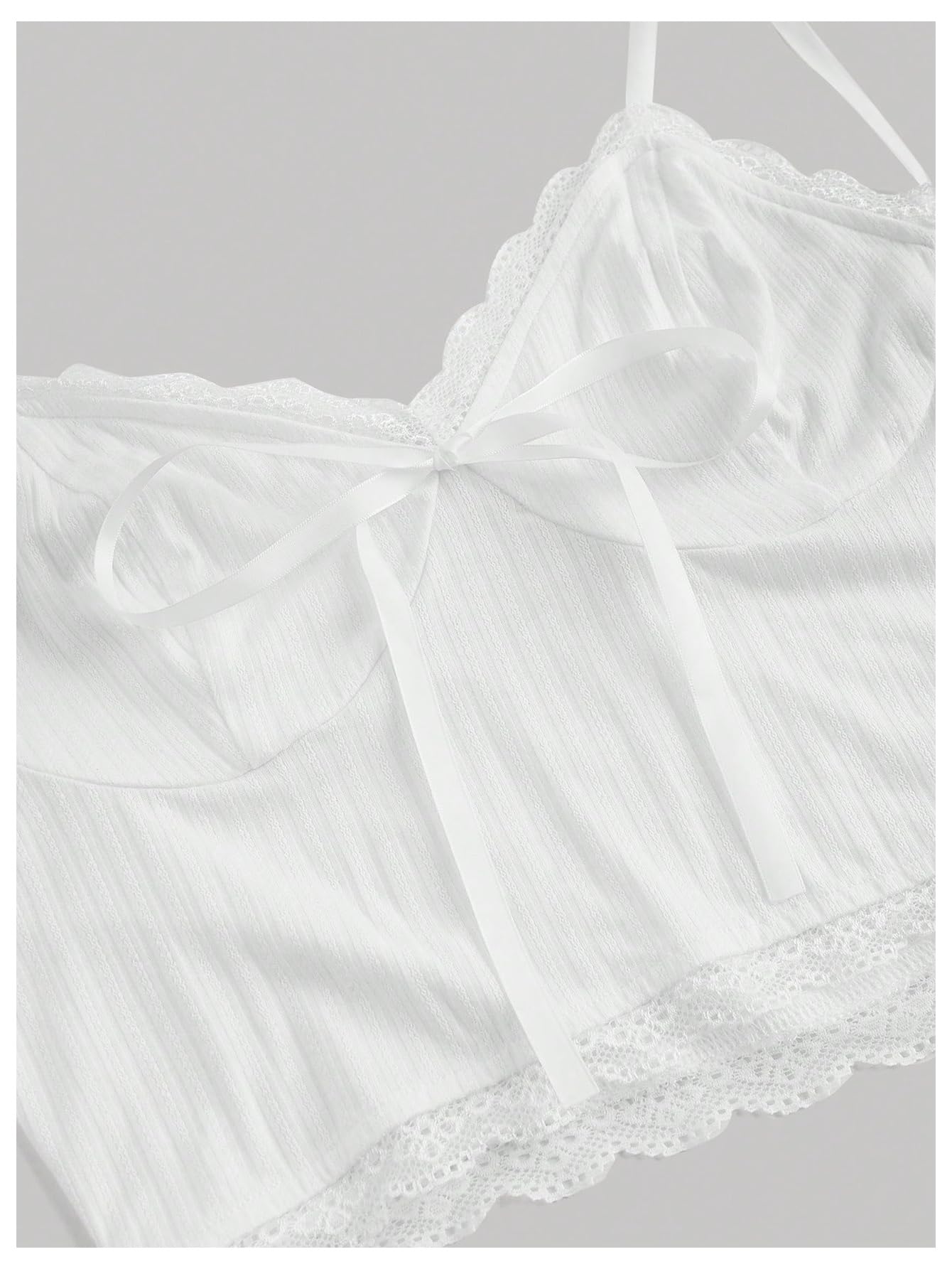 SweatyRocks Women's Sexy Lace Crop Cami Top - Sleeveless Slim Fit Summer Tank Top with Contrast Trim | Perfect for Beach, Party & Date Night Outfits
