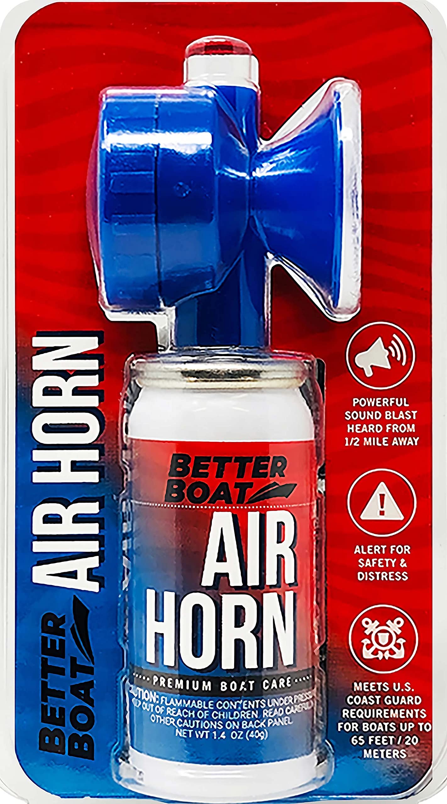Marine Safety Air Horn - Ultra Loud Handheld Fog Horn, 1.4oz Mini Compressed Can for Boating, Hiking & Emergency Use - Perfect for Boats, Kayaks, Camping & Outdoor Safety