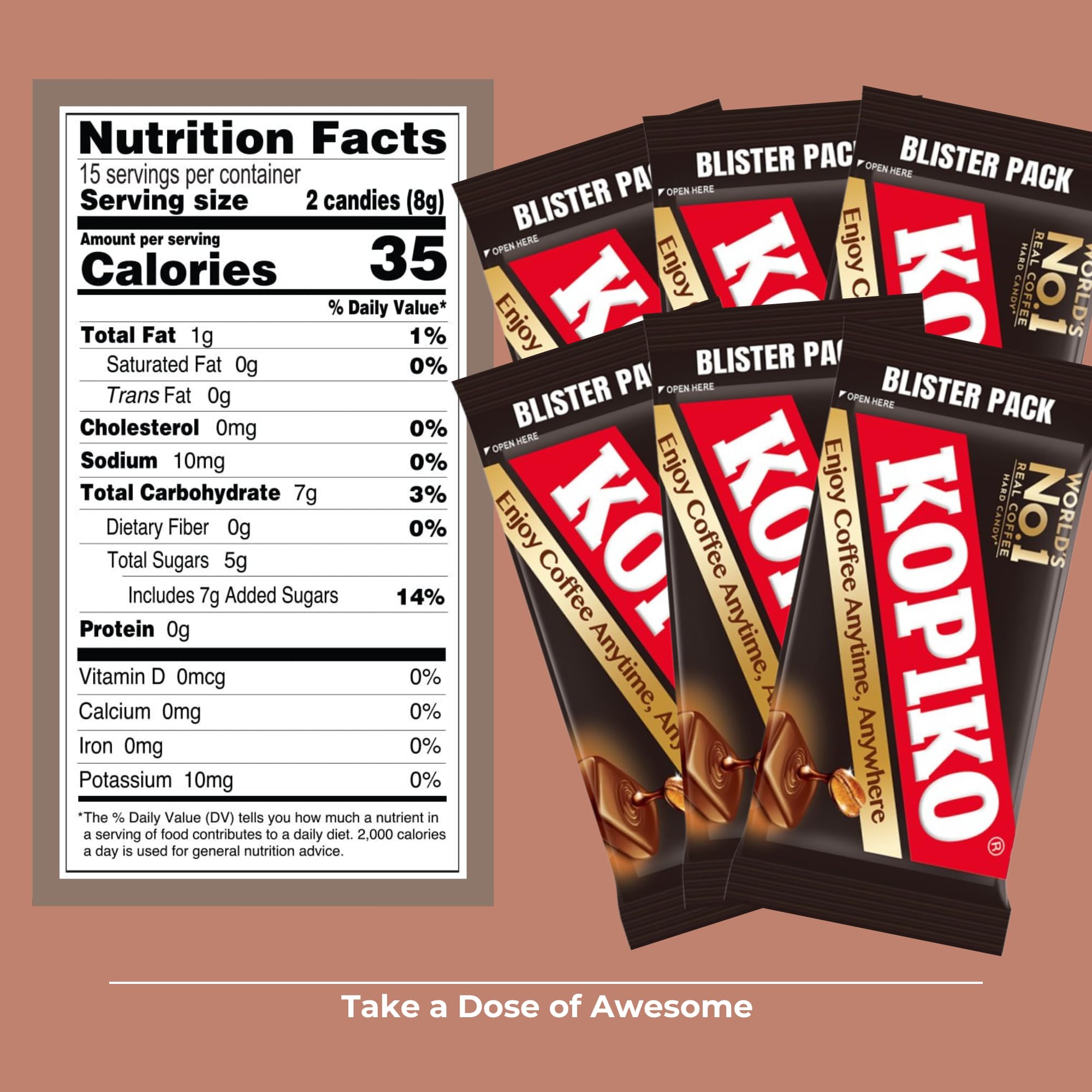 Kopiko Coffee Candy Bundle - 6 Pack (1.13 Oz Each) with Shagu Magnet | Hard Coffee-Flavored Candy for Coffee Lovers | Perfect for Office Snacks, Travel Treats & Coffee Breaks