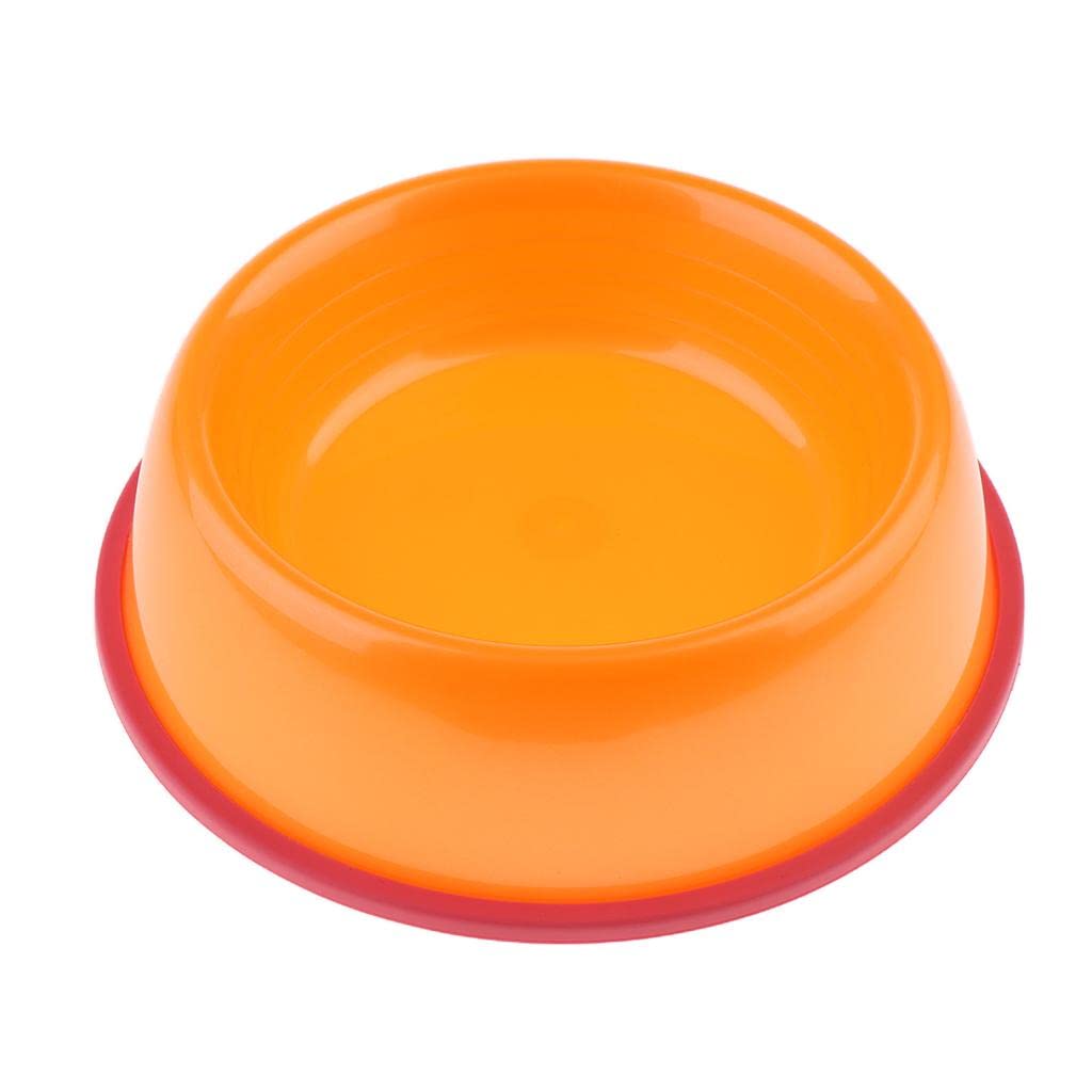 SECRET DESIRE Plastic Pet Feeder Bowl - Dog & Cat Food Dish with Non-Slip Base - Durable Water & Food Container for Pets (Orange) - Perfect for Indoor/Outdoor Feeding Stations