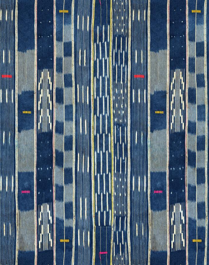 Chris Benz Large Madison Stripe Wallpaper - Indigo Blue Peel and Stick Removable Wallpaper for Living Room, Bedroom, Nursery Decor