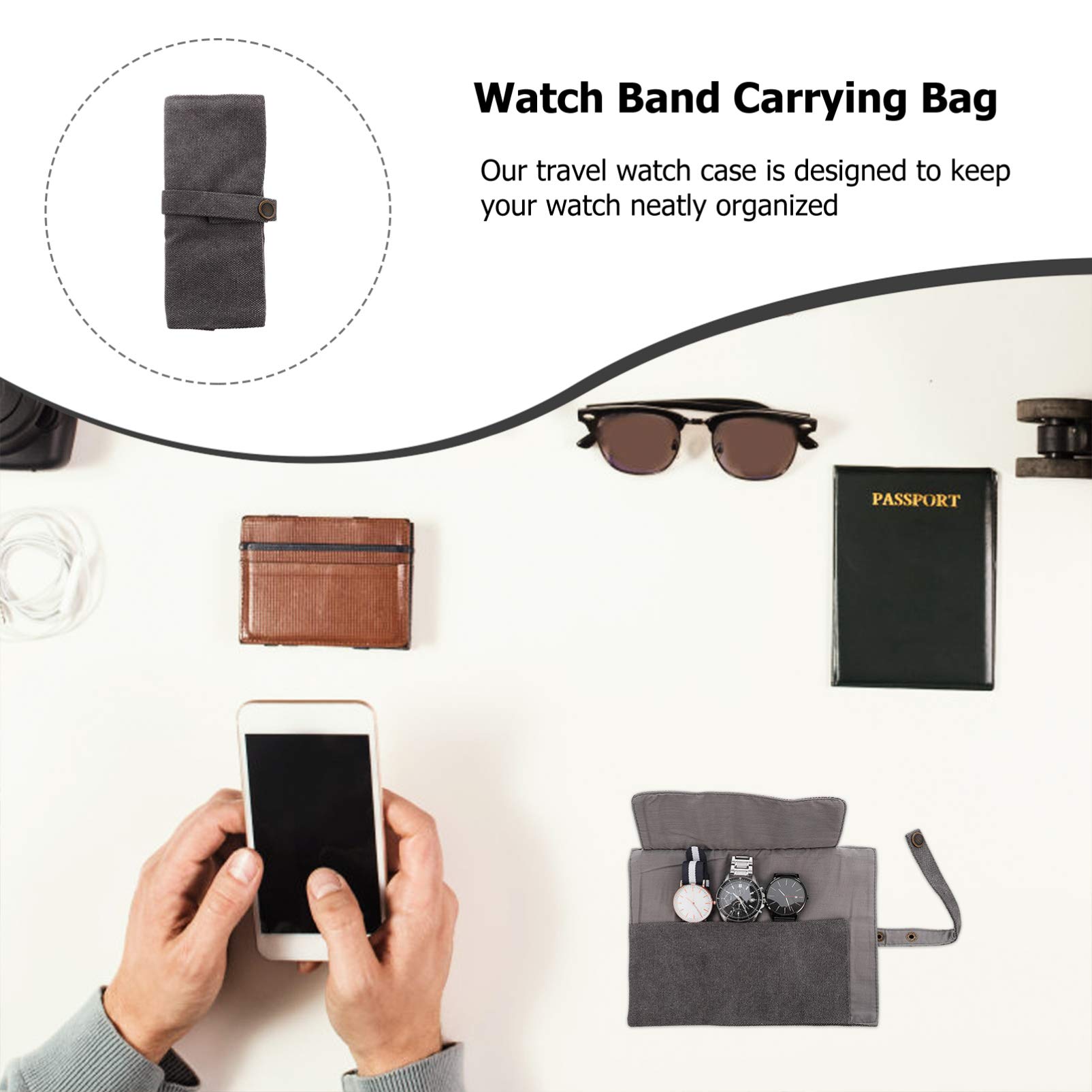 Premium Watch Storage Bag & Organizer - Durable Canvas Watch Band Holder for Men & Women - Perfect for Smartwatch, Sunglasses & Accessories - Ideal for Travel, Home & Office Organization