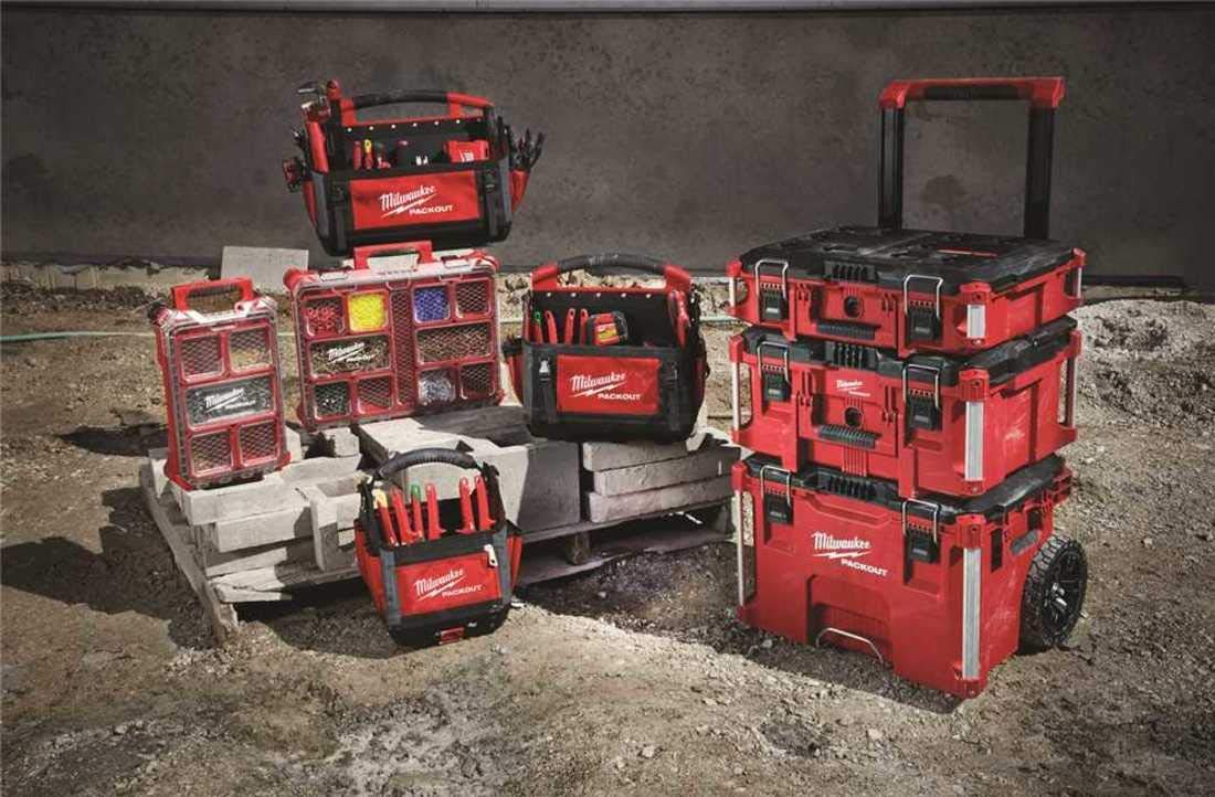 Milwaukee 48-22-8425 PACKOUT Large Tool Box (2-Pack) - Durable Storage for Construction Tools & Equipment - Perfect for Job Sites, Workshops & Professional Contractors