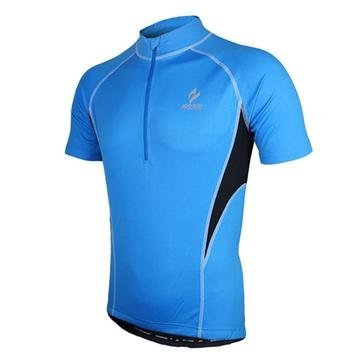 Men's Short Sleeve Cycling Jersey - Breathable Quick-Dry Bike Shirt for Outdoor Sports & Mountain Biking - Comfortable Performance Top for Cycling Enthusiasts - Perfect for Road Biking, Commuting & Summer Workouts - Size S Blue