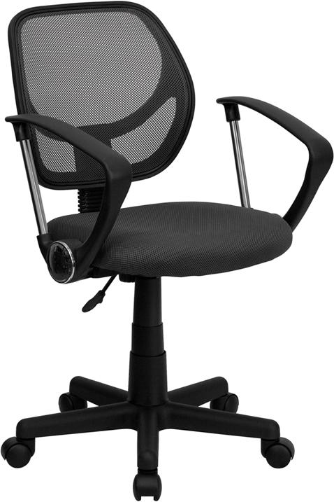 FLASH Neri Kids Low Back Black Mesh Swivel Task Office Chair with Curved Square Back and Arms - Ergonomic Study Chair for Children, Perfect for Homework, Online Classes & Gaming Desks