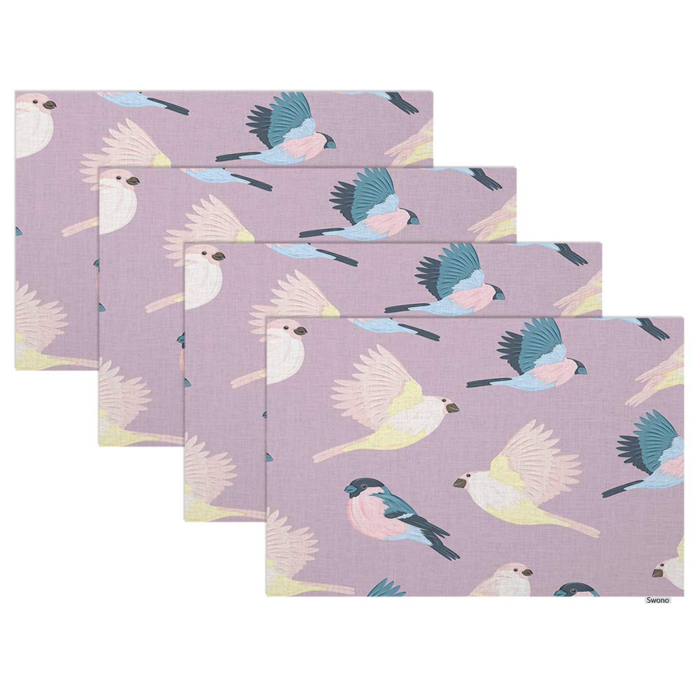 Swono Pink Hummingbirds Placemats Set of 4 - 12
