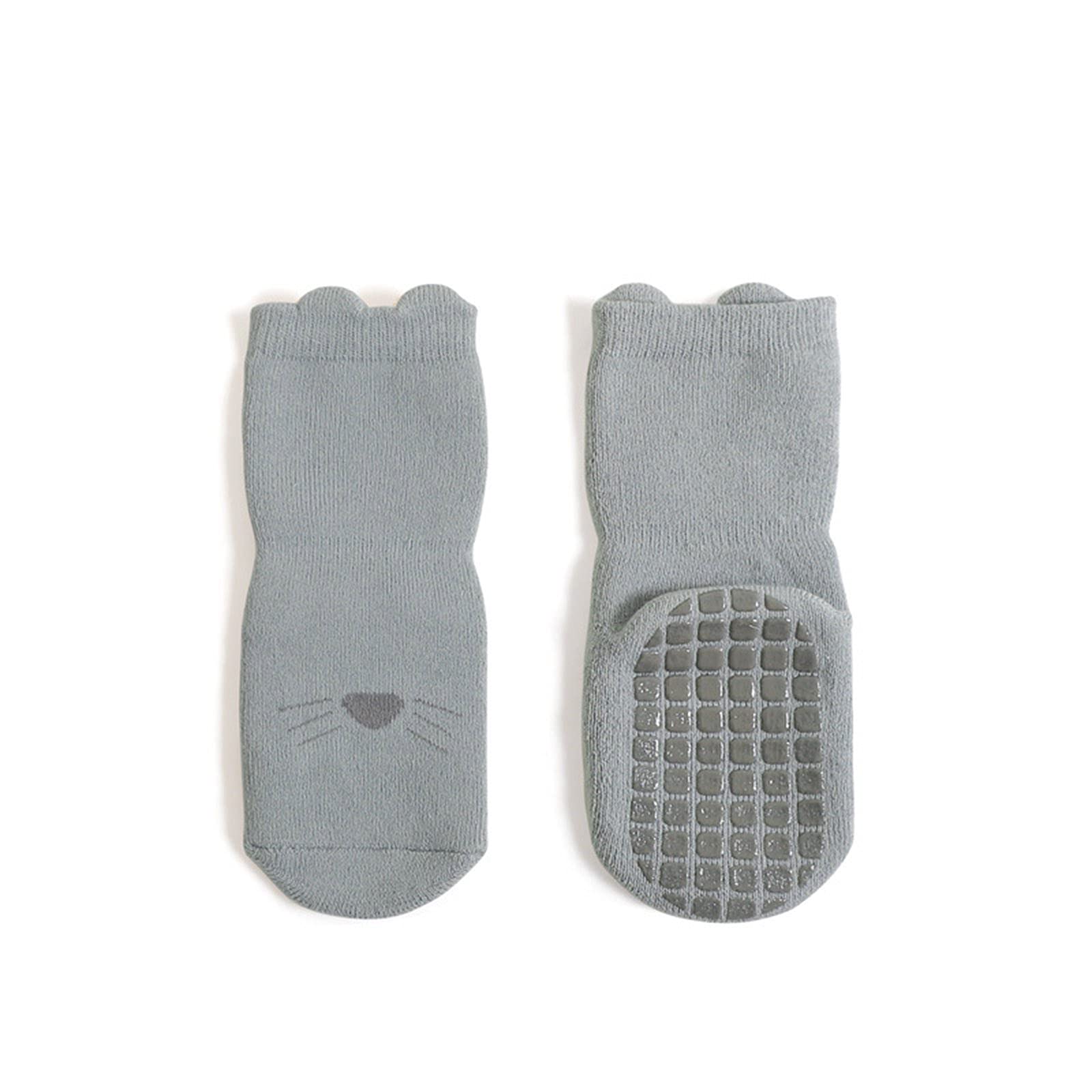 Non-Slip Baby Cotton Ankle Socks - Soft Crew Socks with Grips for Newborns & Infants - Unisex Anti-Skid Socks for Crawling, Walking & Playtime