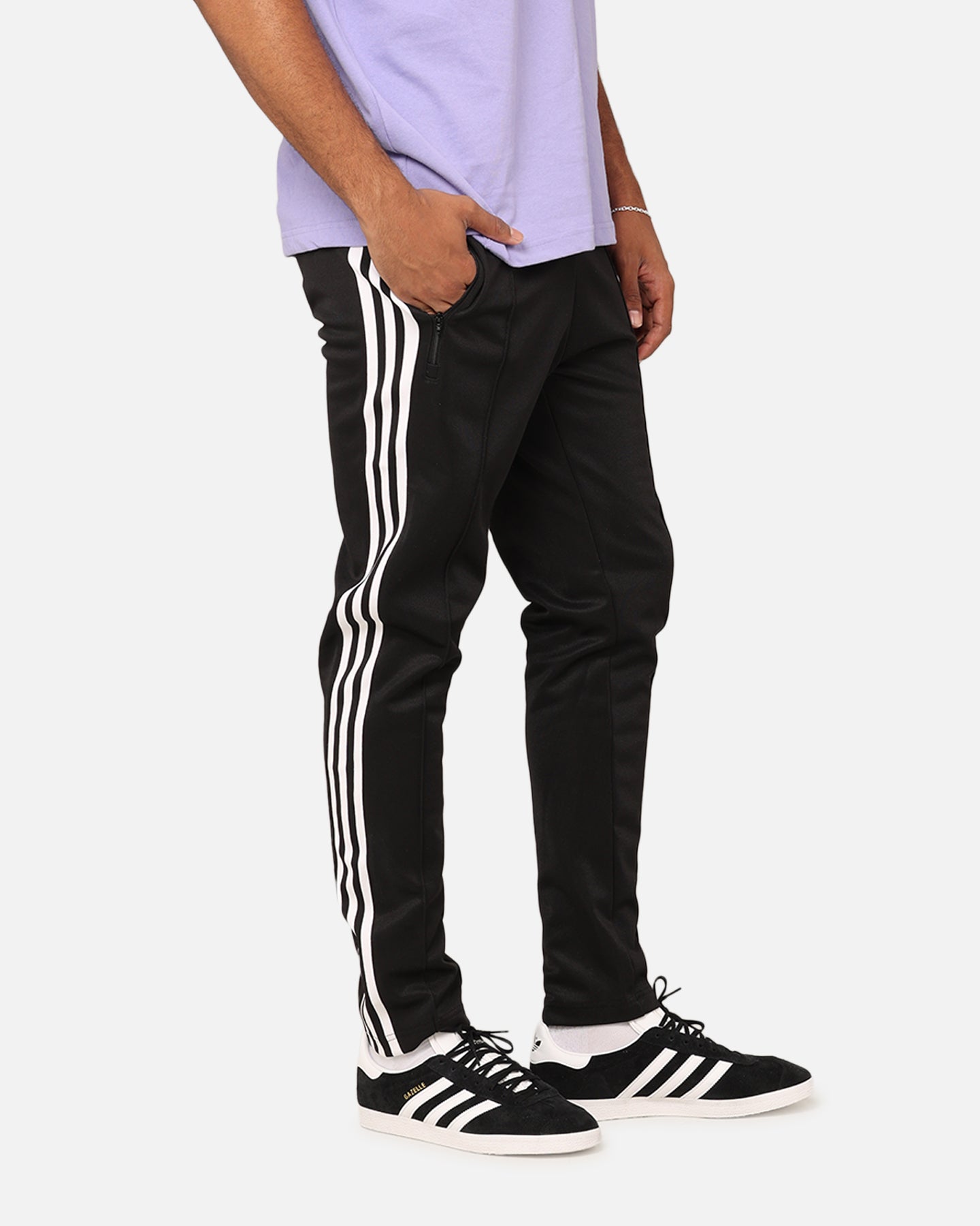 Adidas Adicolor Classics Beckenbauer Track Pants for Men - Black/White - Comfortable Athletic Joggers for Running, Training & Casual Wear