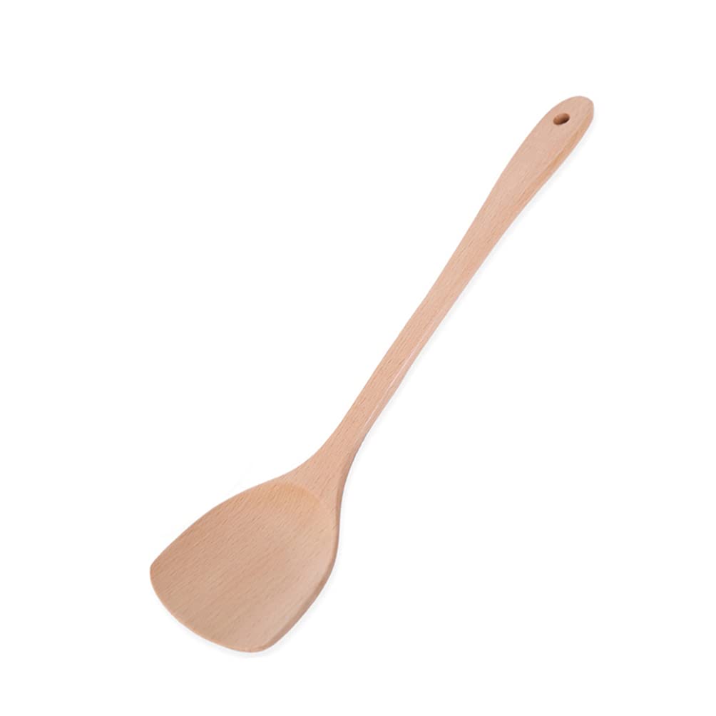 DOITOOL Wooden Spatula for Non-Stick Pans - Bamboo Cooking Utensil for Frying Eggs, Stir Fry & Kitchen Use - Eco-Friendly Wooden Spoon & Shovel for Sauteing, Baking & Serving