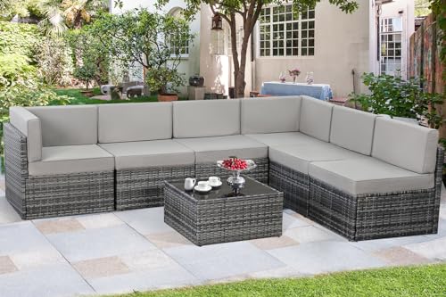 Grey Rattan&grey Cushion