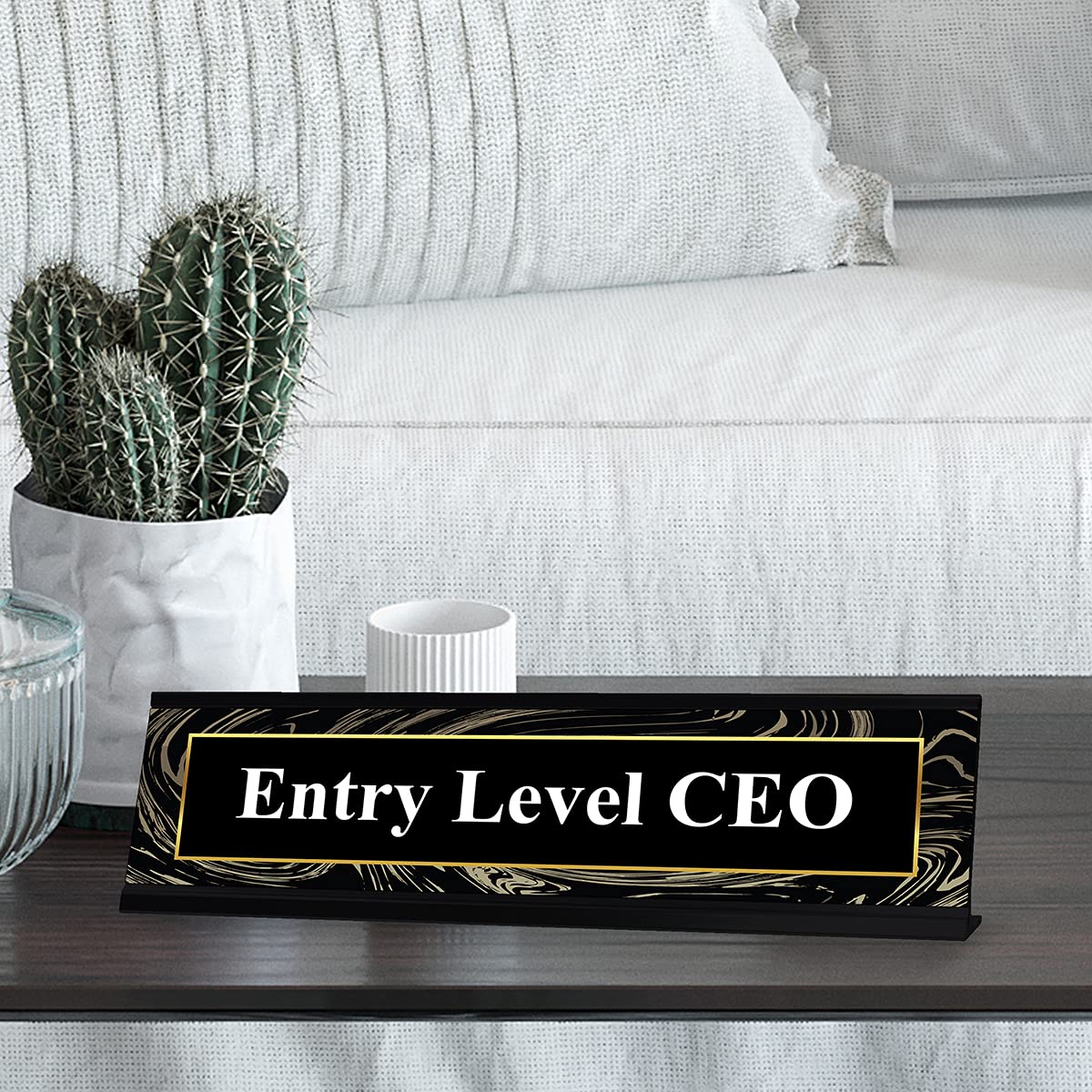 Professional Entry Level CEO Desk Sign - Designer Series Nameplate (2 x 8 Inches) - Perfect Office Decor for Executives, Managers & Graduates - Ideal for Work Desks, Corporate Gifts & Home Offices