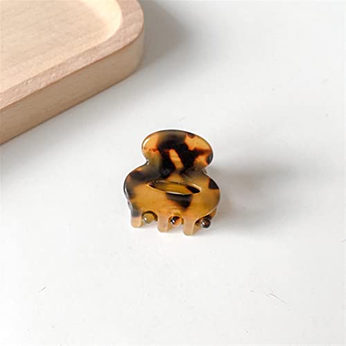 Fashion Acetate Leopard Print Hair Claw Clips for Women & Girls - Small Barrettes Crab Hairpins Styling Clips (2.6cm) - Perfect for School, Work, Parties & Everyday Hairstyles