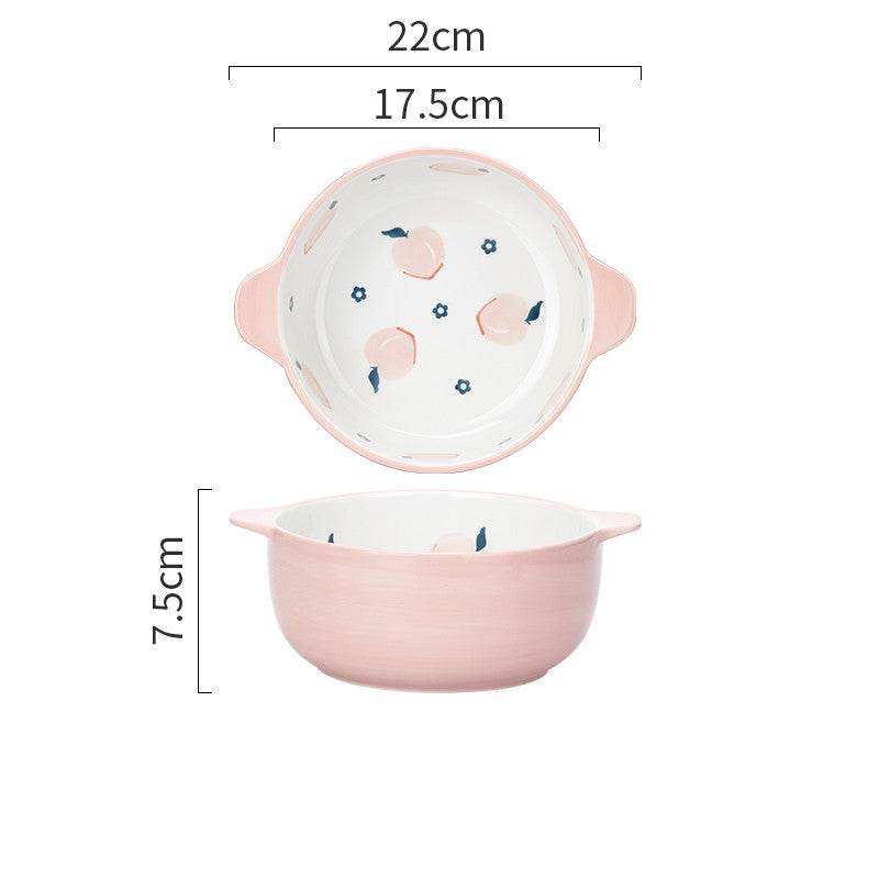 SakuraMomo Kawaii Peachy Ramen Bowl - Cute Japanese Ceramic Noodle Soup Bowl for Ramen, Udon & Pho - Perfect for Asian Cuisine, Home Dining & Gift Giving