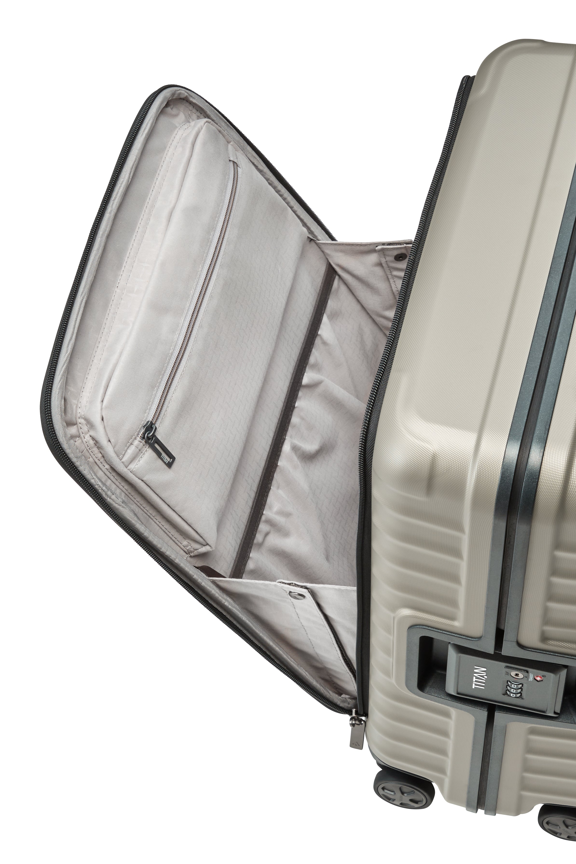 Titan LITRON Frame Trolley S Carry On Luggage with Front Pocket - Lightweight & Durable Suitcase for Business Travel, Weekend Getaways & Airplane Cabin Use