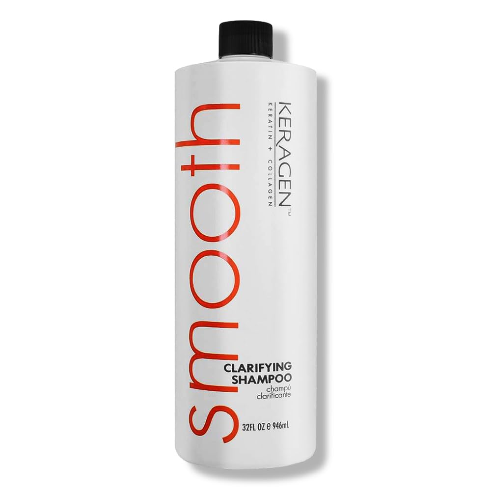 Keragen Clarifying Shampoo with Keratin & Collagen for All Hair Types - 32oz Deep Cleansing & Purifying Formula - Repairs Damaged & Color-Treated Hair - Removes Scalp Buildup & Residue - Perfect for Post-Styling Refresh & Hair Detox Routine