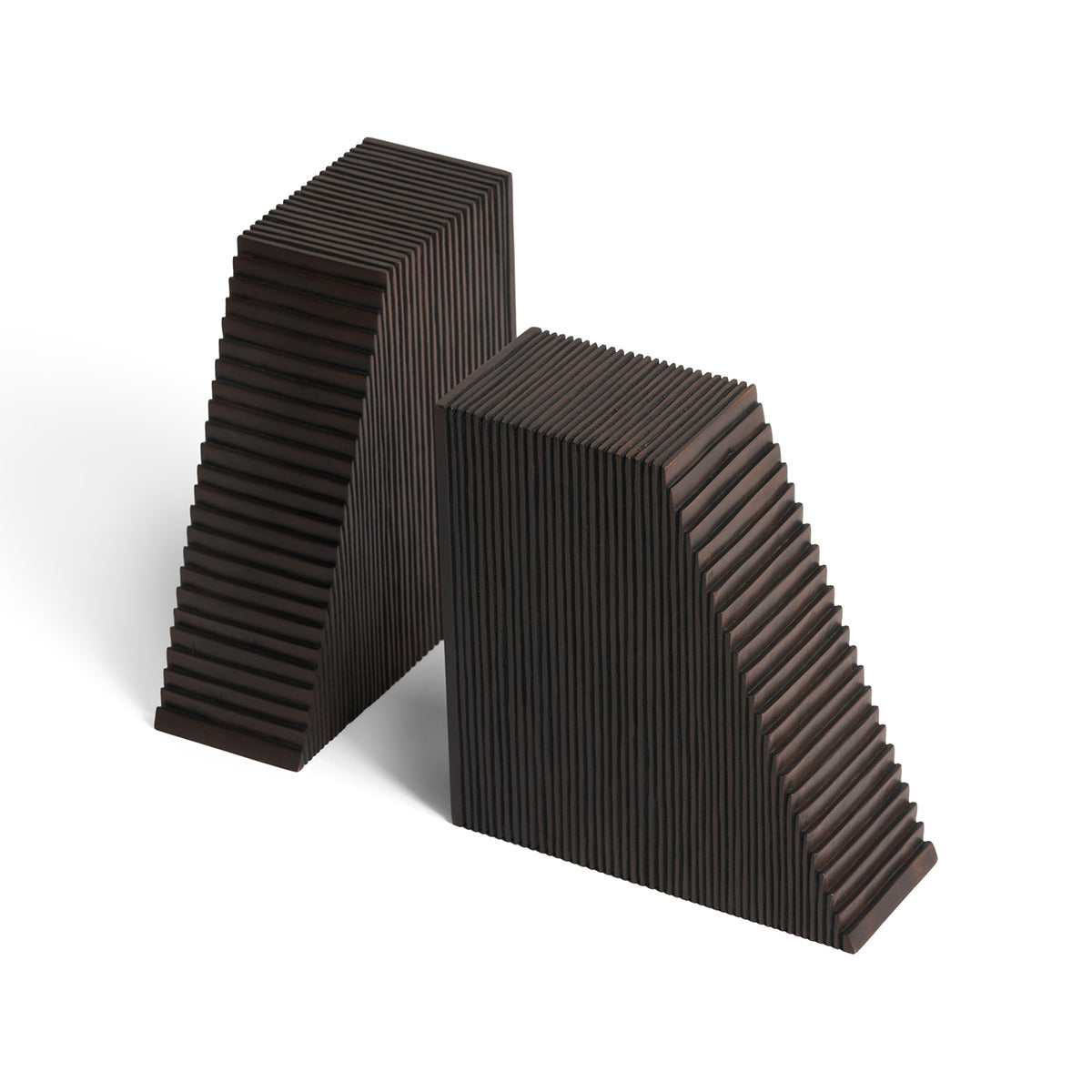 Stylish Grooves Bookends Set of 2 - Heavy Duty Metal Book Holder for Shelves - Perfect for Home Office, Library & Classroom Organization