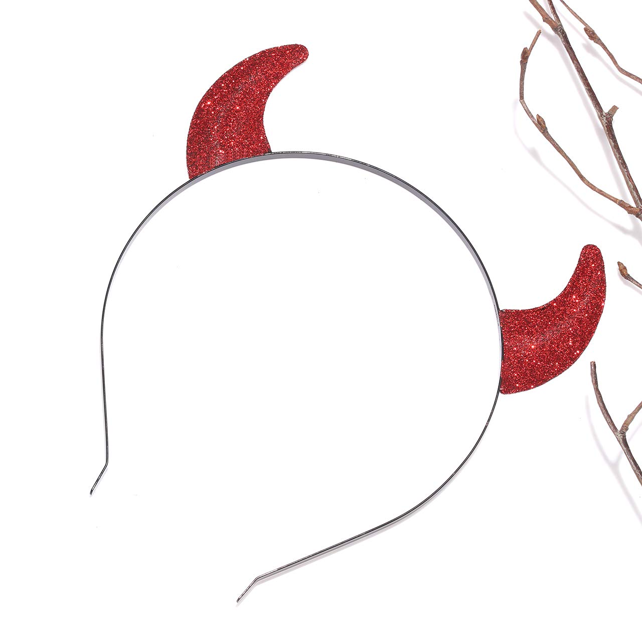 Glitter Devil Horns Headbands for Women & Girls - Halloween Party Hair Accessories, Cosplay Devil Ears Hair Hoop, Festival Fancy Dress Headpiece - Perfect for Halloween Costumes, Cosplay Events & Themed Parties